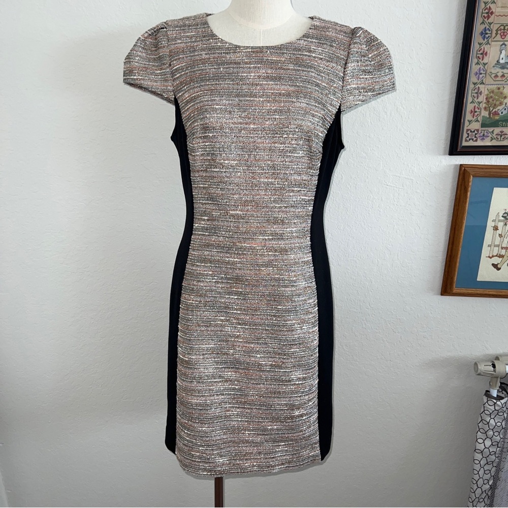 Moulinette Soeurs Anthropologie Grisaille Tweed Sheath Dress Size 10
